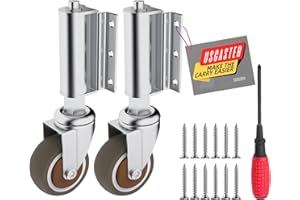 USCaster Gate Wheel 2inch Gate Caster for Wooden Gate 80lbs Capacity 360 Degree Rotation Solid Rubber Tire Spring-Loaded Gate Wheels with Screws & Screwdriver 2Pack.
