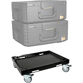 DITKOK Heavy Duty Metal Tool Box Dolly for ToughBuilt StackTech | 4 Swivel Casters, 2 Lockable | Rust Resistant Powder-Coated | Quick assembly | Toolbox Rolling Cart for Workshop/Garage