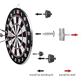 Gunwon Dartboard Bracket Set Hanging Kit Stainless Steel Silver Black view 4