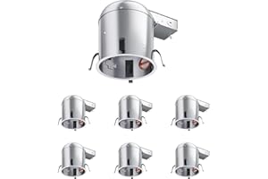 ANYHOME 6 Pack 6 Inch Recessed Lighting Housing Remodel,Can Light Housing,IC Rated & Air Tight,E26 Connector,ETL Listed