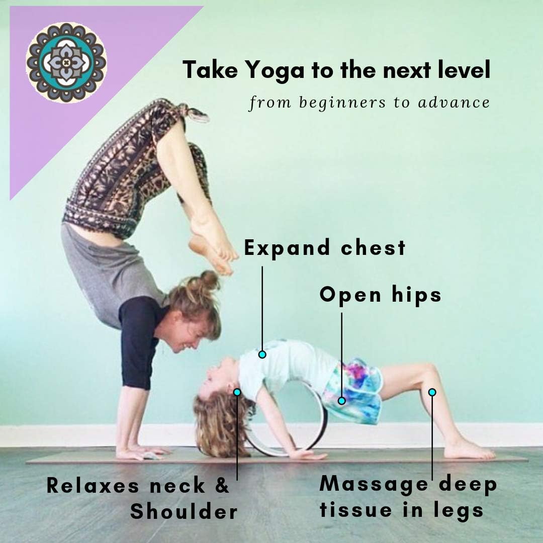 Mindful Yoga Yoga Wheel & Pose Guide Extra Strength, Eco-Friendly Stretching Prop, Mat Material – Comfort & Safety in All Yoga Poses