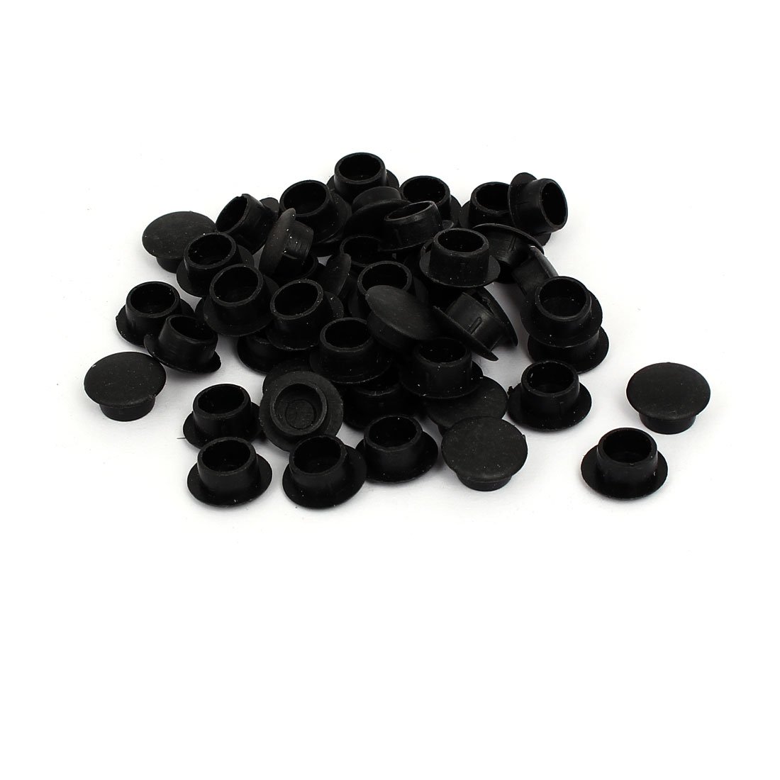 sourcing map 10mm Dia Plastic Straight Line Screw Cap Covers Hole Covers Lids Black 50pcs
