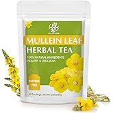Mullein Leaf Tea, Mullein Tea Bags for Lung Cleanse, Respiratory Support and Mucous Membranes, Herbal Tea Caffeine Free, Non-GMO, 40 Tea Bags