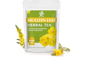 IMATCHME Mullein Leaf Tea, Mullein Tea Bags for Lung Cleanse, Respiratory Support and Mucous Membranes, Herbal Tea Caffeine Free, Non-GMO, 40 Tea Bags
