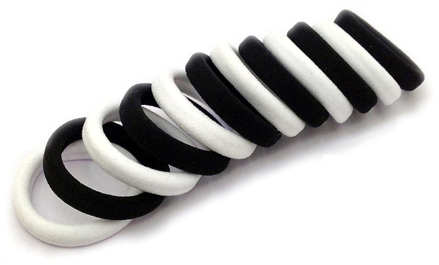 Buy Foreignholics Hair Rubber Bands for Women (Black and White), Pack