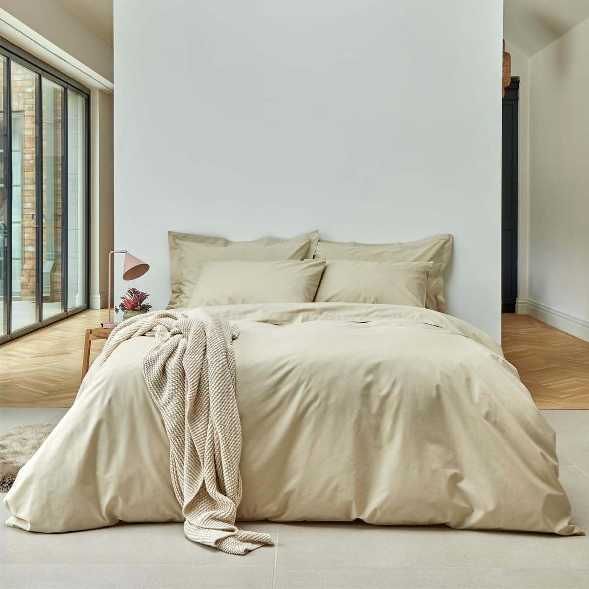 Christy 200TC Organic King Duvet Cover Set | Hazelnut Beige | 100% Certified Organic Cotton Bedding | Super Soft and Smooth Bed Linen