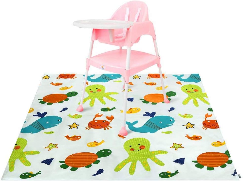 Highchair Splash Mat Baby,Waterproof Anti Slip Feeding Splat Mat Floor