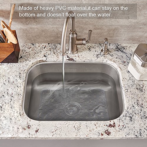 Sink Mat, BliGli Eco-friendly Kitchen Sink Protector, Made of Durable PVC Plastic, Good Protection for Stainless Steel sink, Dinnerware, Square,11.8 x 11.8In, Frosted Clear (2Pack)