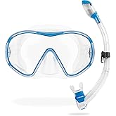 Cressi Single Lens Frameless Scuba Mask & Dry Snorkel for Snorkeling, Scuba Diving, F-Dual & Supernova Dry: Designed in Italy