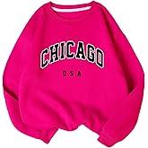 SHENHE Women's Graphic Crewneck Sweatshirts Pullover Long Sleeve Drop Shoulder Sweatshirt Tops