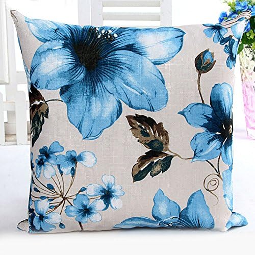 Beautyvan Comfortable Flowers Pattern Sofa Bed Home Decor Pillow Case (Blue)