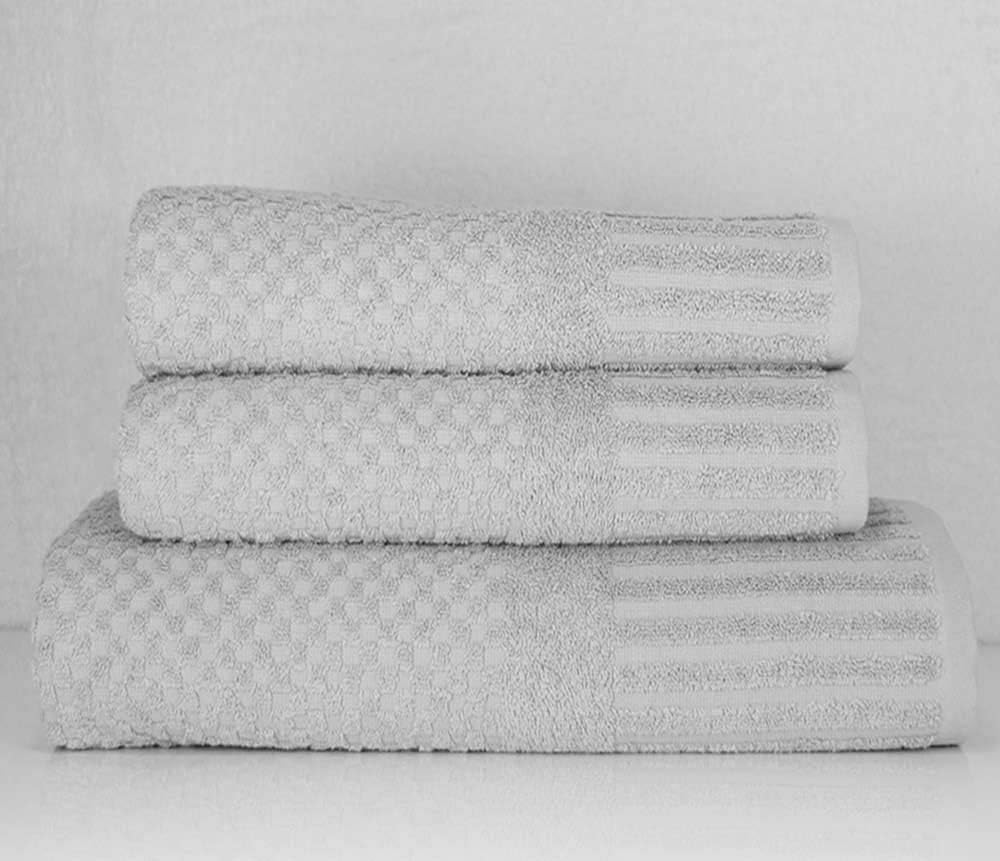 Luxury linenHall Spa, Quick Dry 450gsm, Waffle Bath Towel In Silver Grey