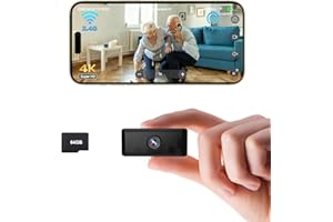 Spy Camera, Supports WiFi, AP Hotspot, or No-WiFi, UCOCARE 4K Mini Security Camera with Built-in 64GB TF Card, 940nm Night Vi