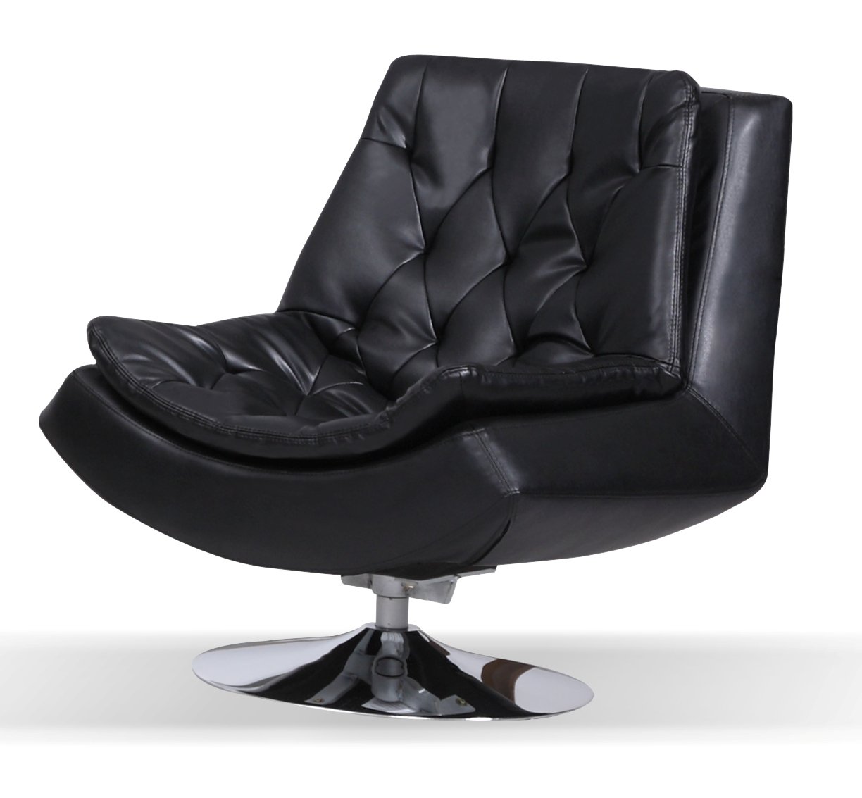 Capella Bonded and Faux Leather Iris Swivel Chair with Metal Base , Black Amazon.co.uk Kitchen