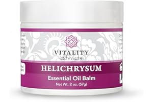 Vitality Extracts Helichrysum Balm - 2oz, Helichrysum Gymnocephalum, Beeswax, Almond Oil, Ultra-Moisturizing, Skin Healing, Full Body Hydration