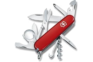 Victorinox Explorer Swiss Army Knife - 16 Function Pocket Tool - Red | Swiss Made Multi-Tool with Magnifying Glass, Phillips Screwdriver, Scissors, 2 Blades, and Can Opener - 91 mm Compact Size