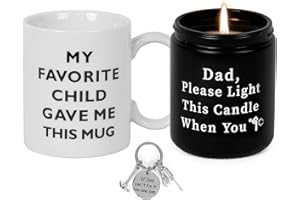 ONEVIVE Gifts for Dad from Daughter Son Coffee Mug Candle Gift, Dad Birthday Gifts Sets Christmas Gifts for Men, Funny Dad Gift for Husband Papa Basket(Child)