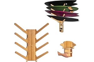 LIVING IN SUNSHINE LISS The Sun Rack - Premium Wood Surfboard Wall Mount Rack Display, Ski, Snowboard Holder for 4 Boards for Garage & Home Storage with Built-In Drawer & Hooks for Longboards Shortboards, Wakeboards