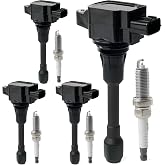 Set of 4 Ignition Coil Pack &amp; Iridium Spark Plugs Replace UF549 &amp; 9029 | Compatible with 1.6 1.8L 2.0L 2.5L 2007-2018 Nissan Altima Rogue Sentra Versa Cube Frontier NV200, Infiniti FX50 M56 Q70 QX60