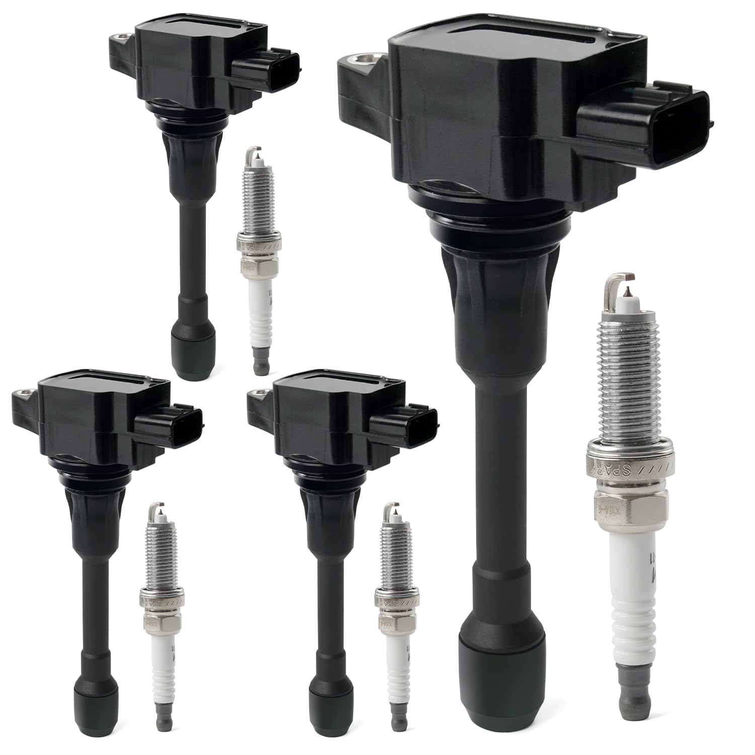 Photo 1 of Set of 4 Ignition Coil Packs & Iridium Spark Plugs Compatible with 2005-2019 Nissan Altima Cube Rogue Sentra NP300 Versa NV200 Infiniti FX50 M56 Q70 QX60 QX70 1.6L 1.8L 2.0L 2.5L L4 Replace UF549 9029