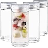 Glass Water Bottles - 4 Pack Wide Mouth Juice Bottles with Clear Lids for Juicing, Smoothies, Fruit Water, Teas, Beverage Storage - 10oz, Leakproof, Reusable, Borosilicate