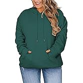 DOLNINE Plus Size Hoodies for Women Casual Long Sleeve Sweatshirts Drawstring Pullover Tops with Pocket
