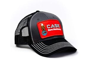CASE IH Case Tractor Hat, Gray and Black Mesh, Farm Machinery Eagle Logo