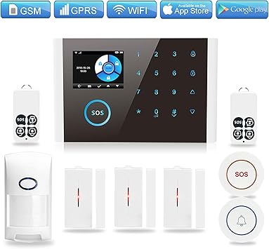Amazon.com: Sistema de alarma de seguridad para el hogar GSM ...