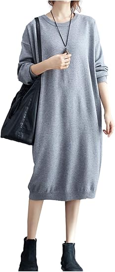 Amazon Co Jp コスタフィーゴ ワンピース 春 夏 キレイメ ロング 長袖 ニット カワイイ オシャレ ユッタリ 春夏 服 ファッション小物