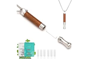 VERORAL Breathe Free Necklace with Mint Filter, Anxiety & Stress Relief Breath Tool for Meditation, Quit Smoking & Vaping Tool with Air Filter, Anxiety Relief Breathing Tool (Rosewood)