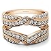 TwoBirch Sterling Silver Infinity Bypass Engagement Ring Guard with Cubic Zirconia (0.74 ct. tw.)