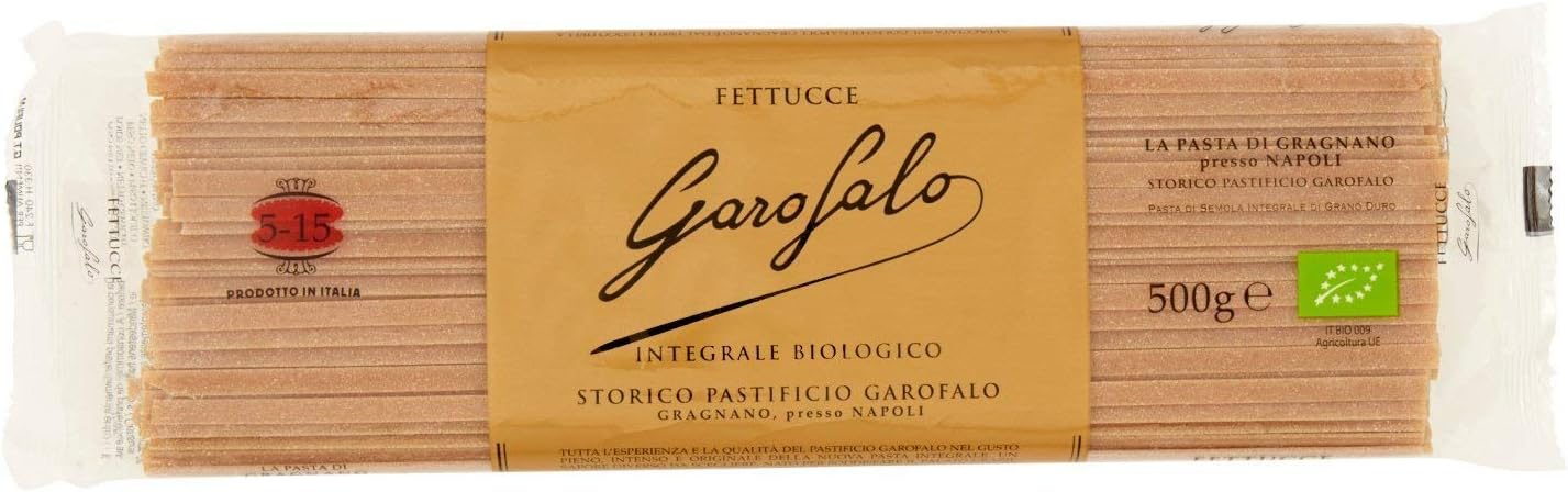 Garofalo - 5-15 Whole Wheat FETTUCCE - Wholemeal Pasta - Organic - Pack of 24 x 500g
