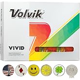 Volvik Vivid Matte Golf Balls, 1 Dozen (Orange) with Markers &amp; Hat Clip | Multi-Performance 3-Layer Design Bright Matte Color Finish Golf Balls with 5 Markers &amp; 1 Hat Clip