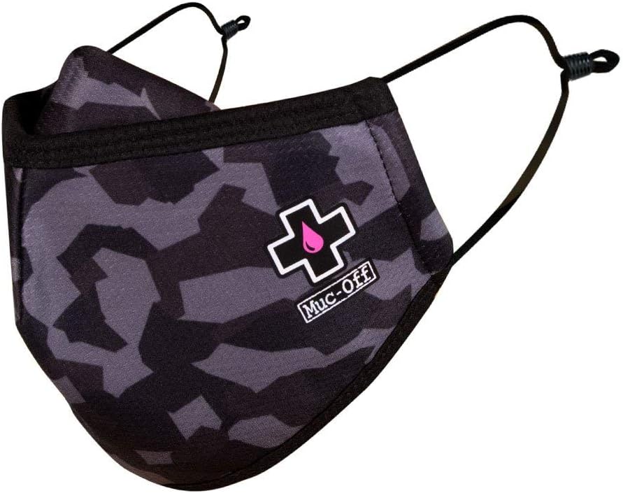 Muc-Off Urban Camo Reusable Face Mask, Small - Face Covering With Adjustable Straps And Mid-Layer Dust Filter - Machine Washable Up To 20 Times