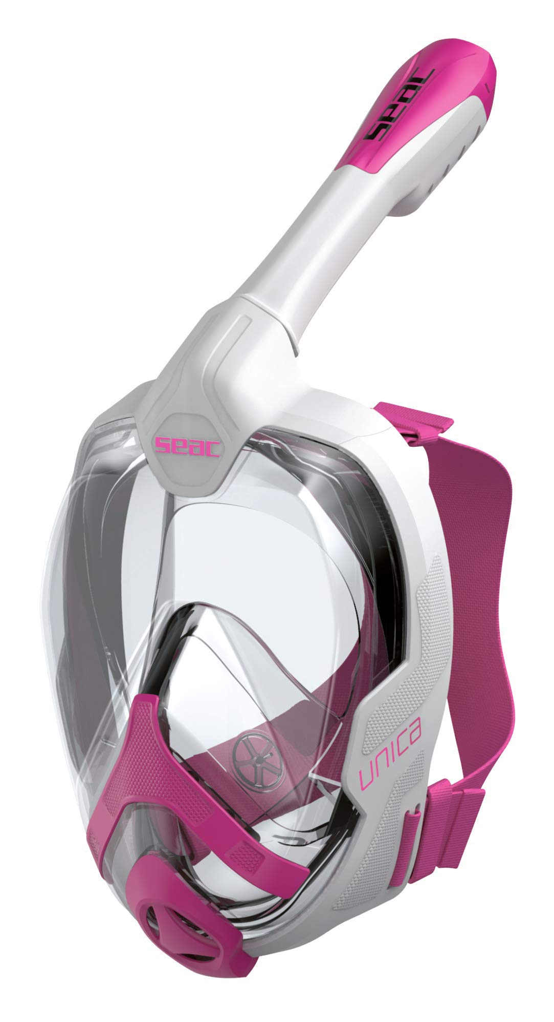 SEAC Unica Junior, Full Face Snorkeling Mask 6 Years + Hypoallergenic Silicone, Tested and Patented Unisex Kids, Unisex - Children, 1700013001132A, White/pink, 6+