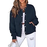 EVALESS Womens Crop Jacket Long Sleeve Shacket Lightweight Fall 2025 Casual Coat with Pockets