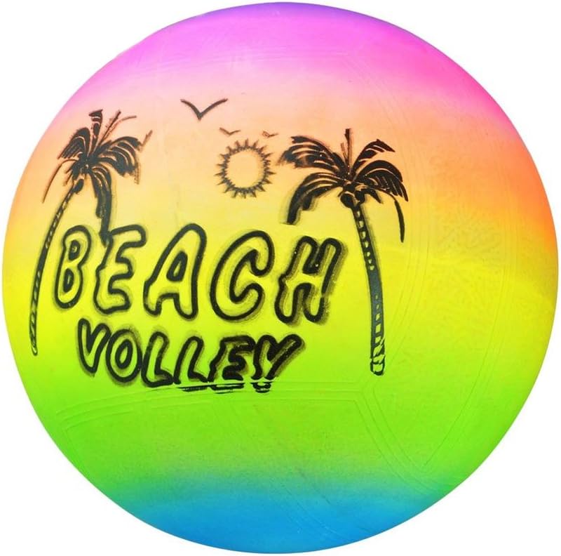 SUPEWOLD Rainbow Beach Volley Ball,PVC Material,Inflatable Rubber Beach Ball,Summer Pool Swim Inflatable Volleyball for Kids(20cm height,Color)