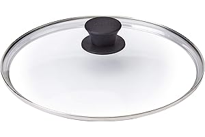 Cuisinel Glass Lid - 10"-inch/25.4-cm/264mm - Compatible with Lodge - Fully Assembled Tempered Replacement Cover - Oven Safe for Skillet Pots Pans - Universal for all Cookware: Cast Iron, Stainless Steel