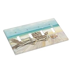 Spshian Light Switch Cover Beach Chair Seascape