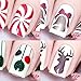 Whats Up Nails - Christmas Nail Vinyl Stencils 4 Pack (Peppermint Candy, Bell, Festive Globes, Antler) for Nail Art Design
