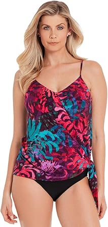 tie front blouson swim tankini