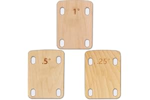 3pcs Guitar Neck Shims, Solid Maple Wood Guitar Neck Shim Protection 0.25, 0.5 and 1 Degree Guitar Neck Plate Tool for Guitar