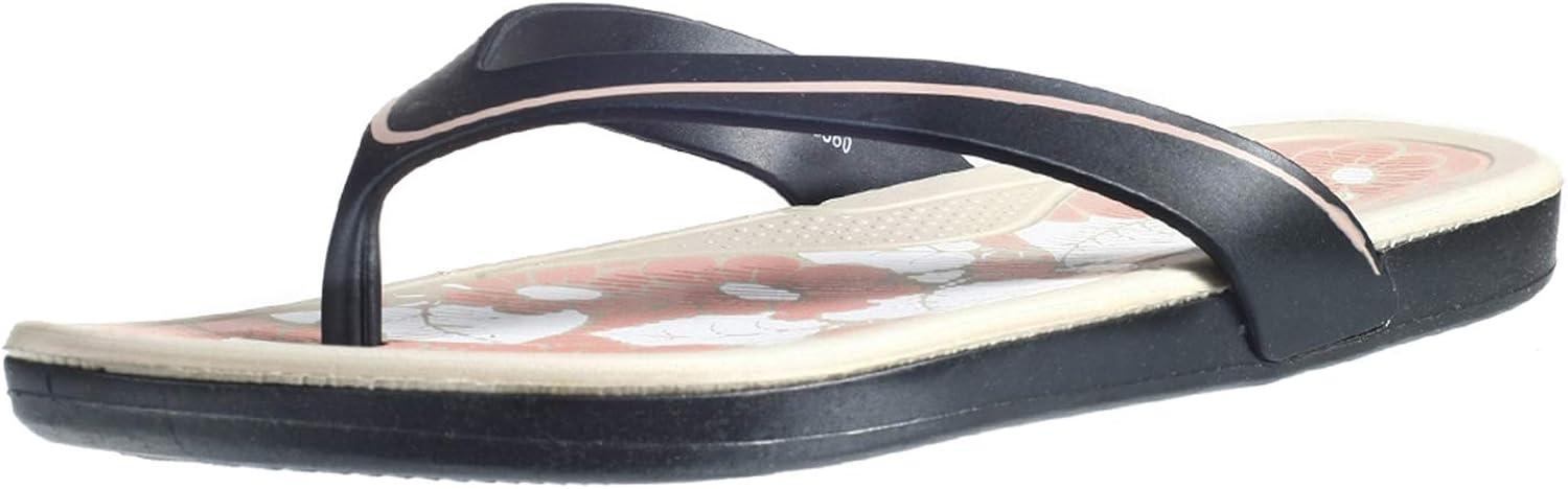 Amazon.com | Khadims Waves Women Black Casual Outdoor Flip-Flop | Flip-Flops