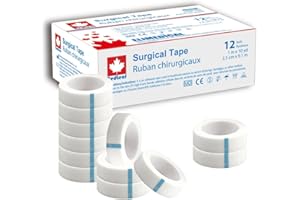 Redleaf Paper Tape, non-sterile, 1" x 10 Yards, Adhesive, Hypoallergenic Surgical Tape for Wound Dressing 12 rolls/box PT0110