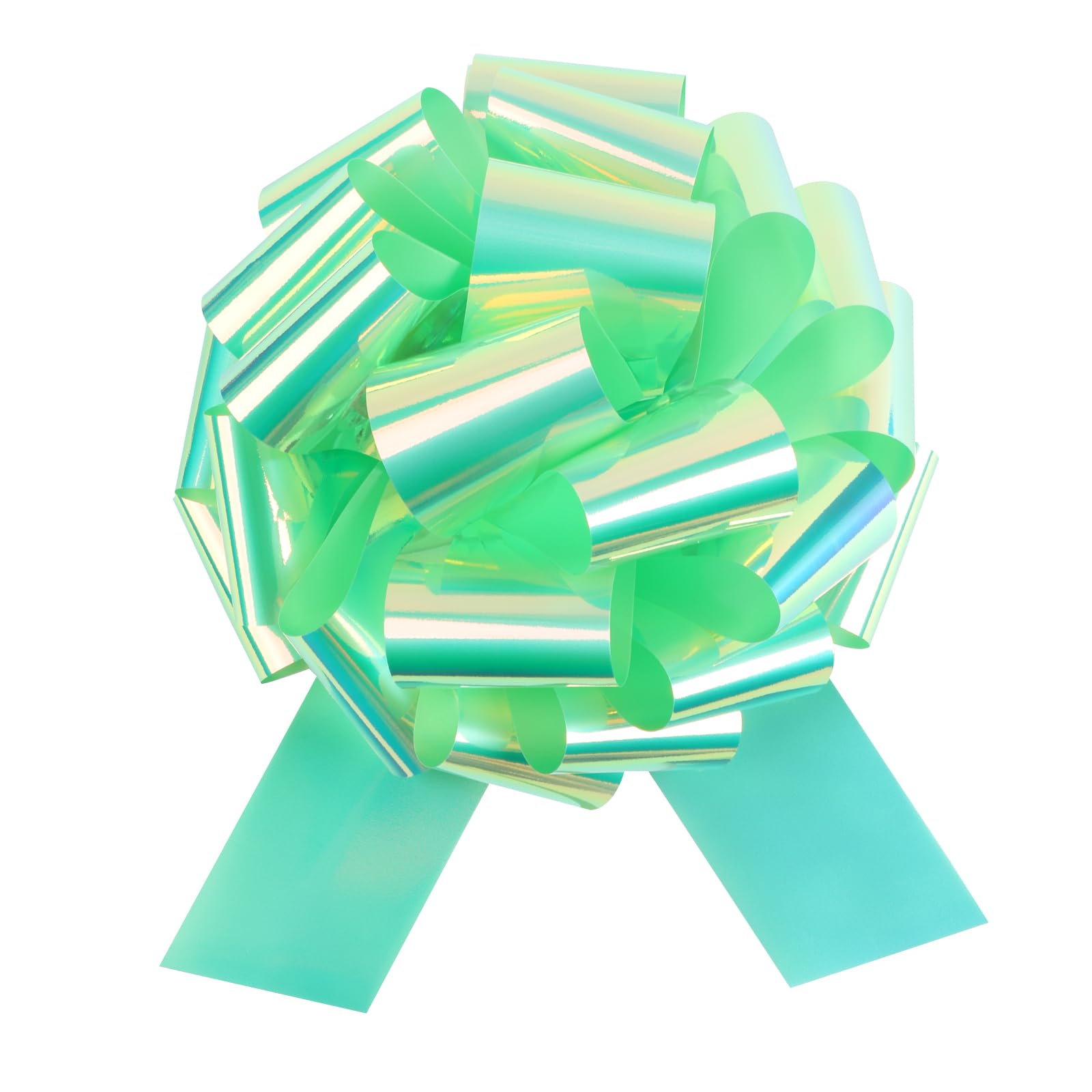 Photo 1 of 12 Inches Pull Bow 2 Pieces Gift Wrapping Pull Bow Pearlized Ribbon Pull Bows for Christmas Wedding Baskets Valentine's Day Bows Multicolor Ribbon Bow for Gift Wrapping (Green)