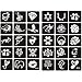 Xmasir 5 Sheets 70pcs Small Glitter Woman Drawing Tattoo Stencil, Kids Cute Airbrush Stencils & Templates