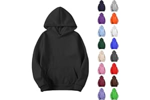 AEPTDEO Mens Hoodies Pullover Long Sleeve Casual Fleece Sweatshirts Winter Solid Color Hooded Tops with Kangaroo Pocket