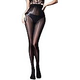YSGUYILT Shiny Pantyhose for Women 8D High Waist Silk Oil Shimmer Sheer Tights Control Top Gloss Stockings