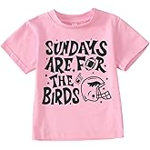 KEKEMI Toddler Boy Girl Football Game Day Shirt Sundays are for The Birds T-Shirt Ballgame Outfit Sport Tee Football Fan Tops