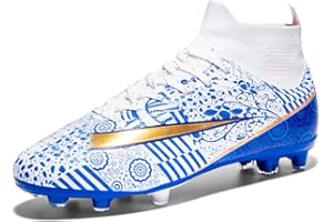 DimaiGlobal Kids Soccer Cleats Boys Youth Girls High-Top Trainning Firm Ground Soccer Shoes Athletics Outdoor Football Shoes Sneakers